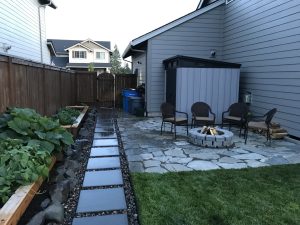 Hardscape pavers installed in a Portland home